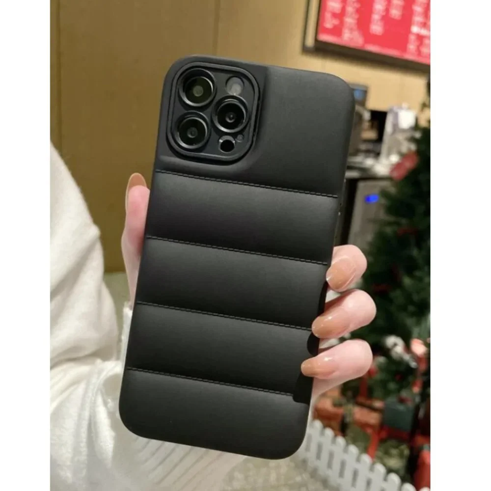 NEW iPhone 13/Pro/Max Plain Puffer Lens Protection iPhone case